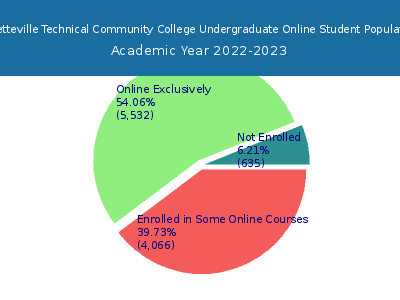 Fayetteville Technical Community College 2023 Online Student Population chart