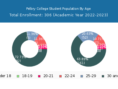 Felbry College 2023 Student Population Age Diversity Pie chart