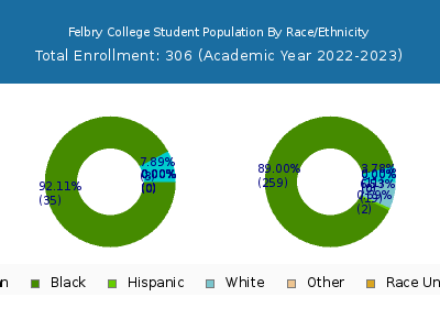 Felbry College 2023 Student Population by Gender and Race chart