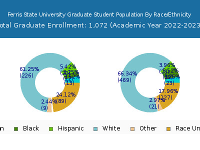 Ferris State University 2023 Graduate Enrollment by Gender and Race chart