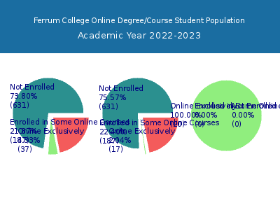 Ferrum College 2023 Online Student Population chart