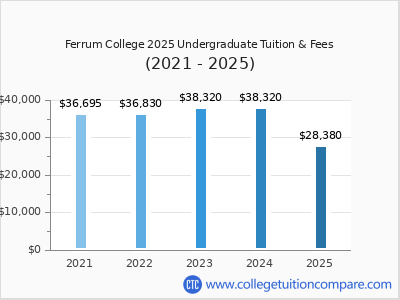 Ferrum College 2025 undergraduate tuition chart