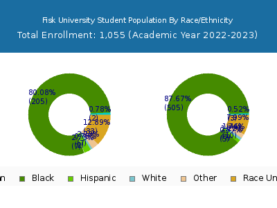 Fisk University 2023 Student Population by Gender and Race chart