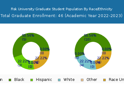 Fisk University 2023 Graduate Enrollment by Gender and Race chart
