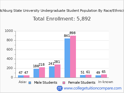 Fitchburg State University 2025 Undergraduate Enrollment by Gender and Race chart