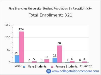 Five Branches University 2025 Student Population by Gender and Race chart