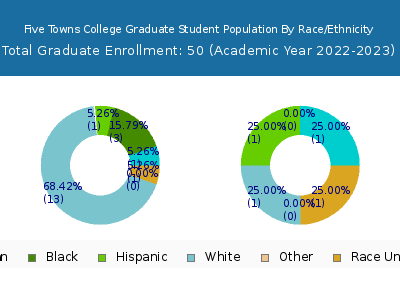 Five Towns College 2023 Graduate Enrollment by Gender and Race chart