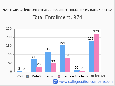 Five Towns College 2025 Undergraduate Enrollment by Gender and Race chart