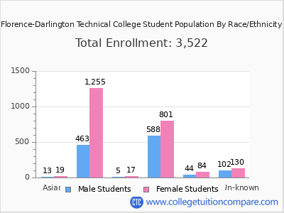 Florence-Darlington Technical College 2025 Student Population by Gender and Race chart