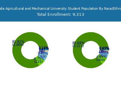 Florida Agricultural and Mechanical University 2025 Student Population by Gender and Race chart