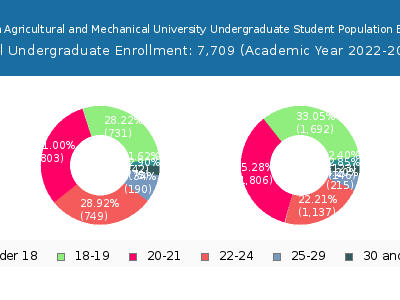 Florida Agricultural and Mechanical University 2023 Undergraduate Enrollment Age Diversity Pie chart