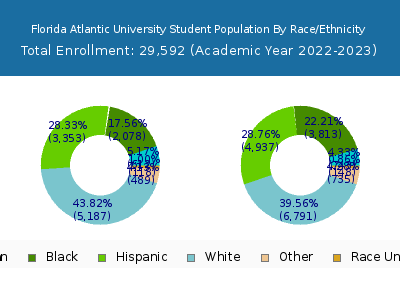 Florida Atlantic University 2023 Student Population by Gender and Race chart