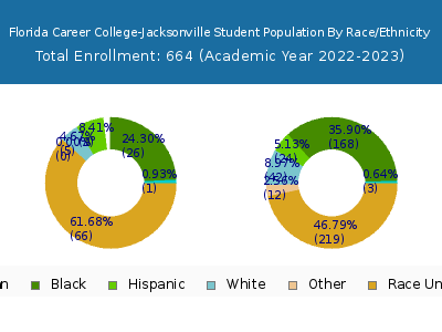 Florida Career College-Jacksonville 2023 Student Population by Gender and Race chart