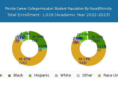 Florida Career College-Houston 2023 Student Population by Gender and Race chart