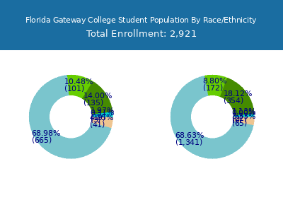Florida Gateway College 2025 Student Population by Gender and Race chart