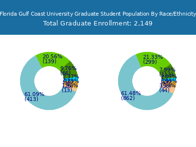 Florida Gulf Coast University 2025 Graduate Enrollment by Gender and Race chart