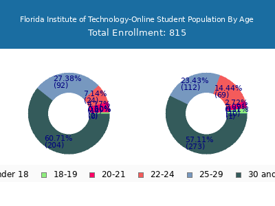 Florida Institute of Technology-Online 2025 Student Population Age Diversity Pie chart