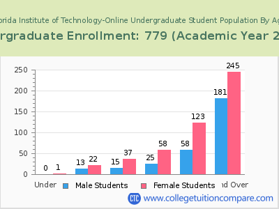 Florida Institute of Technology-Online 2023 Undergraduate Enrollment by Age chart