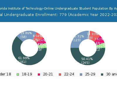 Florida Institute of Technology-Online 2023 Undergraduate Enrollment Age Diversity Pie chart