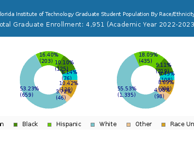 Florida Institute of Technology 2023 Graduate Enrollment by Gender and Race chart
