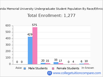 Florida Memorial University 2025 Undergraduate Enrollment by Gender and Race chart