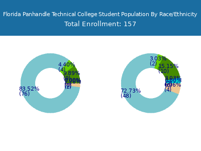 Florida Panhandle Technical College 2025 Student Population by Gender and Race chart