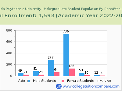 Florida Polytechnic University 2023 Undergraduate Enrollment by Gender and Race chart