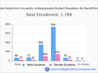 Florida Polytechnic University 2025 Undergraduate Enrollment by Gender and Race chart