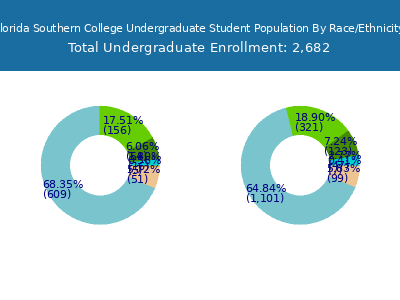 Florida Southern College 2025 Undergraduate Enrollment by Gender and Race chart