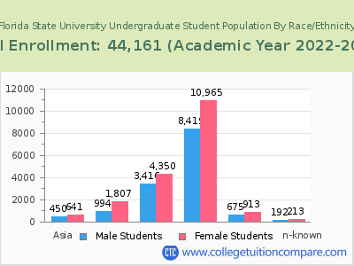 Florida State University 2023 Undergraduate Enrollment by Gender and Race chart