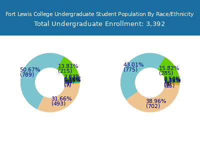 Fort Lewis College 2025 Undergraduate Enrollment by Gender and Race chart