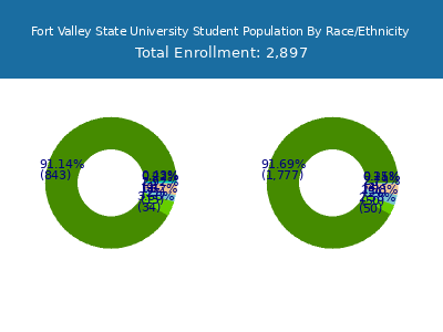 Fort Valley State University 2025 Student Population by Gender and Race chart