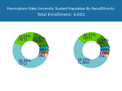 Framingham State University 2025 Student Population by Gender and Race chart