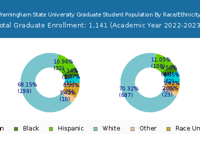 Framingham State University 2023 Graduate Enrollment by Gender and Race chart