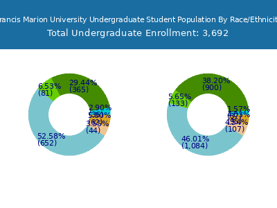 Francis Marion University 2025 Undergraduate Enrollment by Gender and Race chart