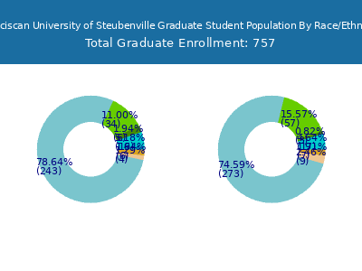 Franciscan University of Steubenville 2025 Graduate Enrollment by Gender and Race chart