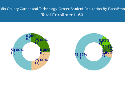Franklin County Career and Technology Center 2025 Student Population by Gender and Race chart
