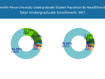 Franklin Pierce University 2025 Undergraduate Enrollment by Gender and Race chart