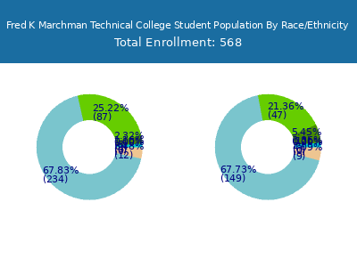 Fred K Marchman Technical College 2025 Student Population by Gender and Race chart