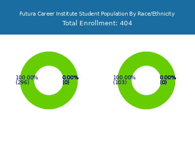 Futura Career Institute 2025 Student Population by Gender and Race chart