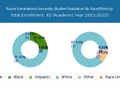 Future Generations University 2023 Student Population by Gender and Race chart