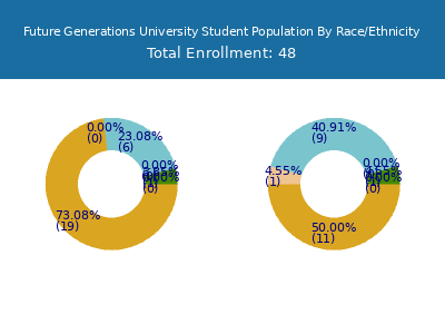 Future Generations University 2025 Student Population by Gender and Race chart