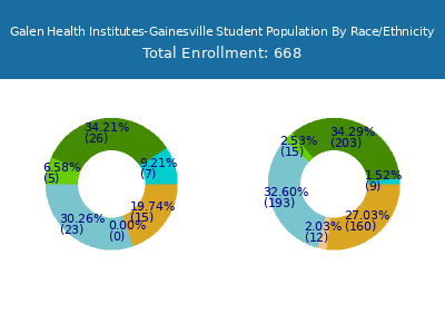 Galen Health Institutes-Gainesville 2025 Student Population by Gender and Race chart