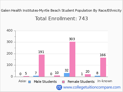 Galen Health Institutes-Myrtle Beach 2025 Student Population by Gender and Race chart