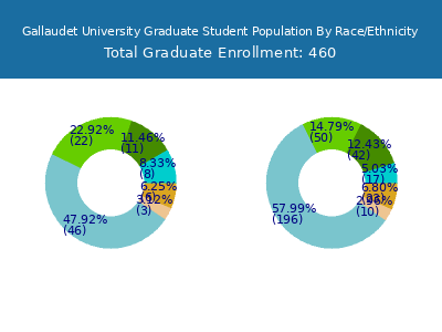 Gallaudet University 2025 Graduate Enrollment by Gender and Race chart