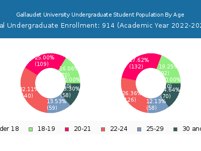 Gallaudet University 2023 Undergraduate Enrollment Age Diversity Pie chart