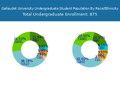 Gallaudet University 2025 Undergraduate Enrollment by Gender and Race chart
