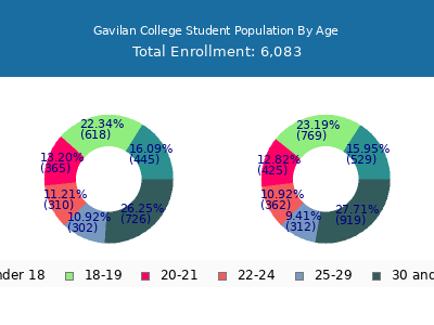 Gavilan College 2025 Student Population Age Diversity Pie chart