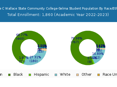 George C Wallace State Community College-Selma 2023 Student Population by Gender and Race chart