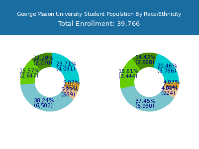 George Mason University 2025 Student Population by Gender and Race chart